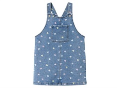 Name It medium blue denim hearts overall dress